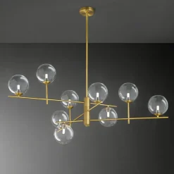 Lampadari Moderni-Perenz Illuminazione Lampadario per salotto sfere di vetro ottone brunito pyrex perenz