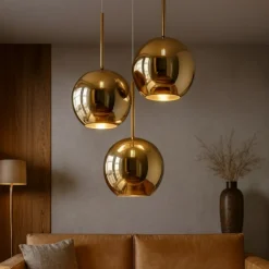 Lampadari Moderni-Top Light Lampadario per salotto vetri oro future