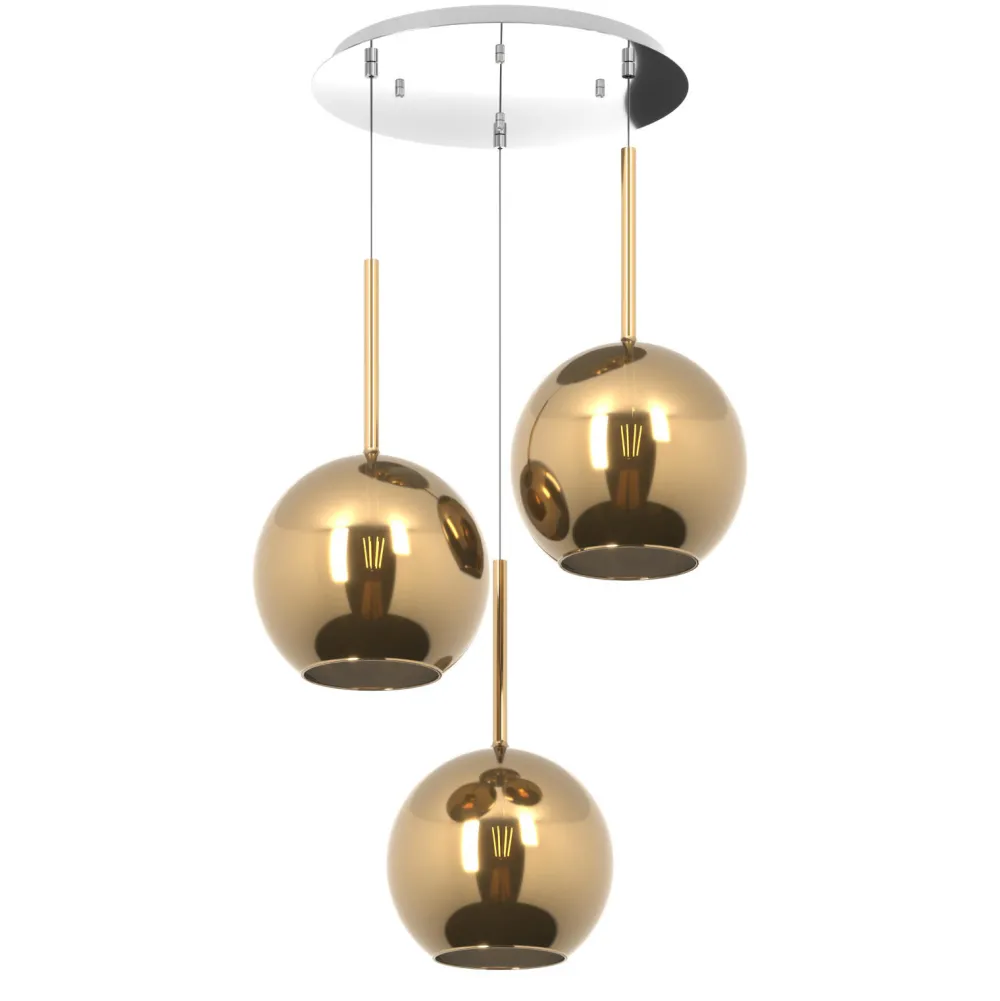 Lampadari Moderni-Top Light Lampadario per salotto vetri oro future