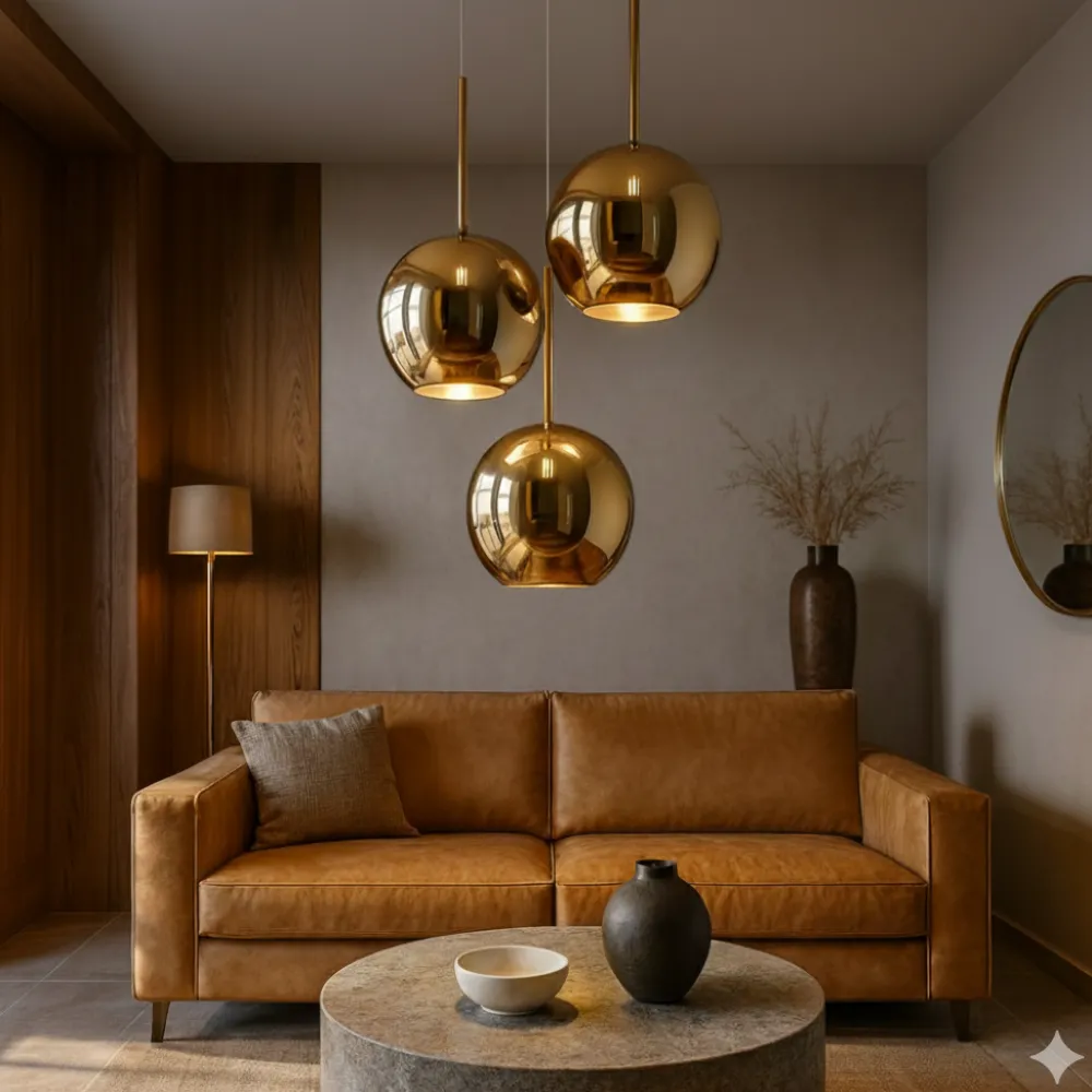 Lampadari Moderni-Top Light Lampadario per salotto vetri oro future