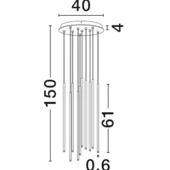 Lampadari Moderni-Selezionato da Mazzolaluce Lampadario per soggiorno a cascata 10 luce led 3000k cilindriche