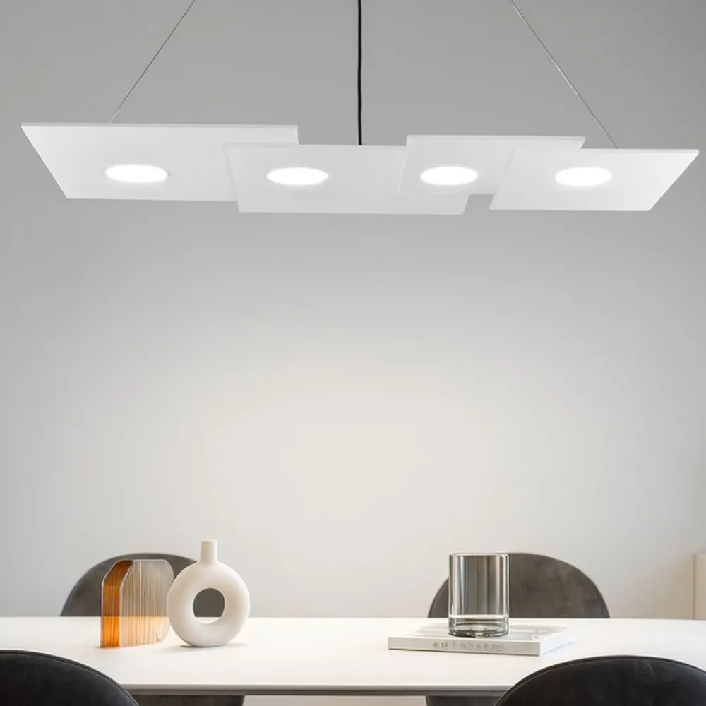 Lampadari Moderni-Top Light Lampadario per soggiorno bianco 4 luci