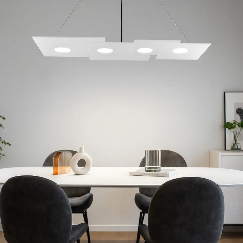 Lampadari Moderni-Top Light Lampadario per soggiorno bianco 4 luci