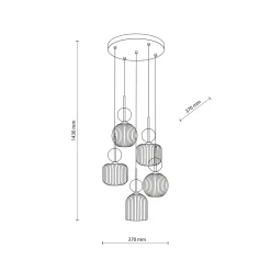 Lampadari Moderni-Selezionato da Mazzolaluce lampadario per soggiorno contemporaneo 5 vetri ambra bianco pendenti
