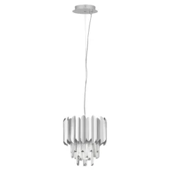 Lampadari Moderni-Selezionato da Mazzolaluce Lampadario per soggiorno cromo con cristalli elegante