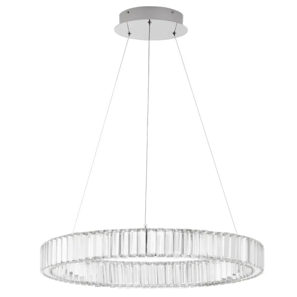 Lampadari Moderni-Selezionato da Mazzolaluce Lampadario per soggiorno led 40w 3500k anello di cristallo