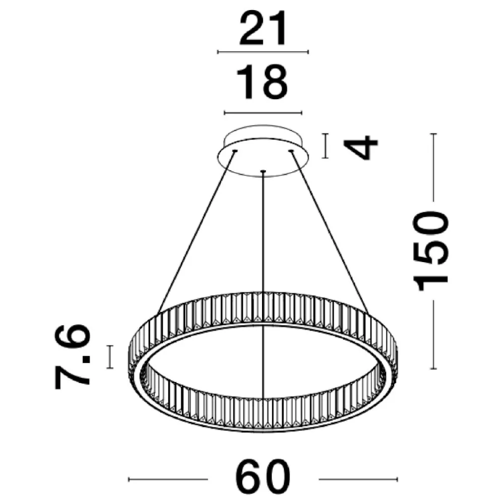 Lampadari Moderni-Selezionato da Mazzolaluce Lampadario per soggiorno led 40w 3500k anello di cristallo
