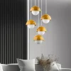 Lampadari Moderni-Selezionato da Mazzolaluce Lampadario per soggiorno 5 luci pendenti a cupola ocra