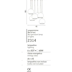 Lampadari Moderni-Affralux Lampadario per soggiorno moderno bol