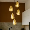 Lampadari Moderni-Selezionato da Mazzolaluce Lampadario per soggiorno moderno vetri a sospensione oro