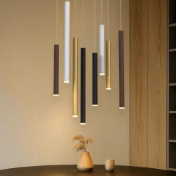 Lampadari Moderni-Selezionato da Mazzolaluce Lampadario per soggiorno moderno cilindri multicolor led 48w 3000k