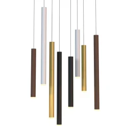 Lampadari Moderni-Selezionato da Mazzolaluce Lampadario per soggiorno moderno cilindri multicolor led 48w 3000k