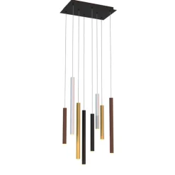 Lampadari Moderni-Selezionato da Mazzolaluce Lampadario per soggiorno moderno cilindri multicolor led 48w 3000k