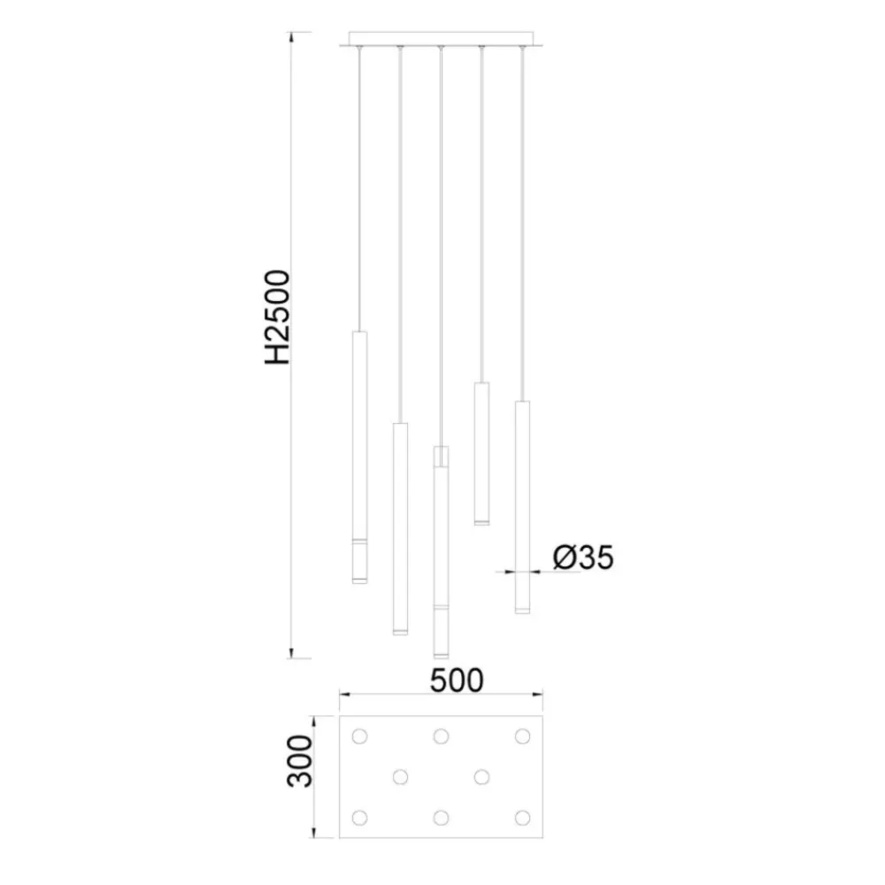 Lampadari Moderni-Selezionato da Mazzolaluce Lampadario per soggiorno moderno cilindri multicolor led 48w 3000k