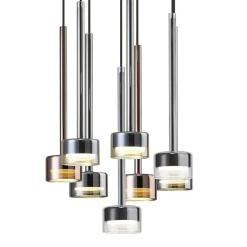 Lampadari Moderni-Selezionato da Mazzolaluce Lampadario per soggiorno moderno 8 luci vetri multicolor