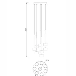 Lampadari Moderni-Selezionato da Mazzolaluce Lampadario per soggiorno moderno 8 luci vetri multicolor