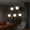 Lampadari Moderni-Perenz Illuminazione Lampadario per soggiorno moderno cube nero 5 luci perenz