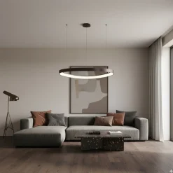 Lampadari Moderni-Selezionato da Mazzolaluce Lampadario per soggiorno moderno marrone led 48w 3000k dimmerabile