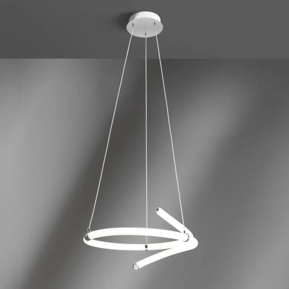 Lampadari Moderni-Vivida International Lampadario per soggiorno moderno cromo led 3000k dimmerabile vivida lightline