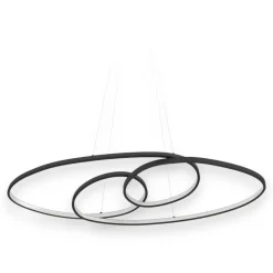 Lampadari Moderni-Eglo Lampadario per soggiorno moderno nero led 3000k dimmerabile gianella