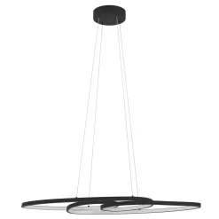 Lampadari Moderni-Eglo Lampadario per soggiorno moderno nero led 3000k dimmerabile gianella