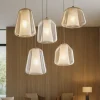 Lampadari Moderni-Top Light Lampadario per soggiorno moderno vetri ambra trasparente