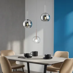 Lampadari Moderni-Top Light Lampadario per soggiorno moderno vetri trasparenti cromo