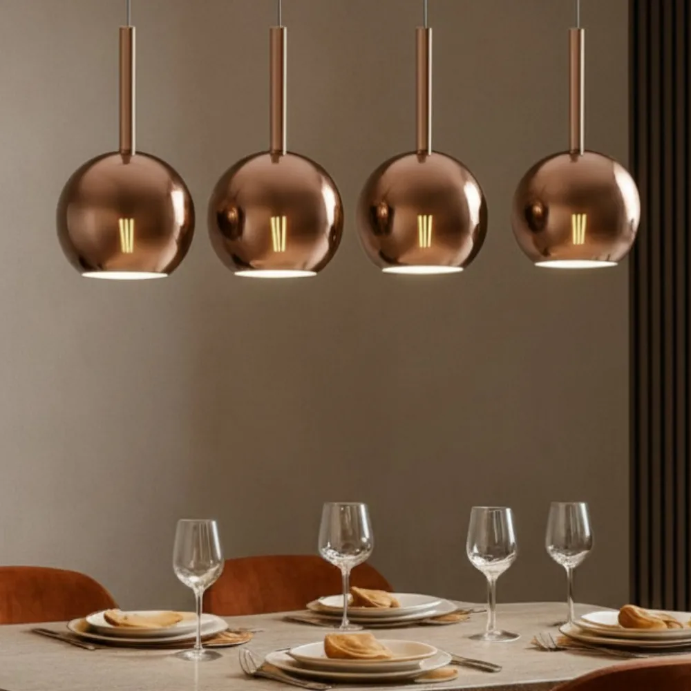 Lampadari Moderni-Top Light Lampadario per soggiorno moderno vetro rame