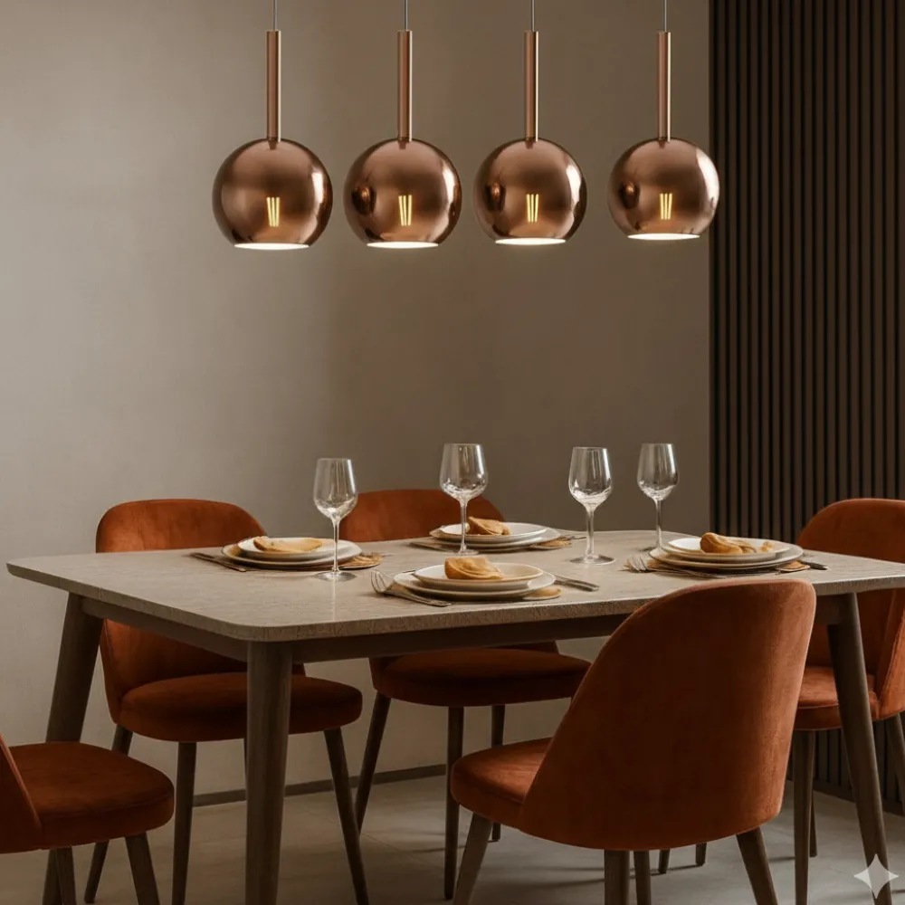 Lampadari Moderni-Top Light Lampadario per soggiorno moderno vetro rame