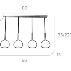 Lampadari Moderni-Top Light Lampadario per soggiorno moderno vetro rame