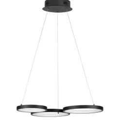 Lampadari Moderni-Selezionato da Mazzolaluce Lampadario per soggiorno moderno cerchi nero led dimmerabile
