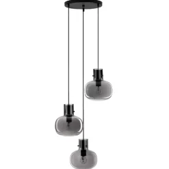 Lampadari Moderni-Selezionato da Mazzolaluce Lampadario per soggiorno moderno grappolo 3 luci vetro grigio