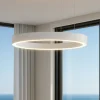 Lampadari Moderni-Selezionato da Mazzolaluce Lampadario per soggiorno moderno 80cm cerchio bianco led 3000k dimmerabile