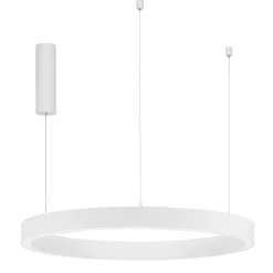 Lampadari Moderni-Selezionato da Mazzolaluce Lampadario per soggiorno moderno 80cm cerchio bianco led 3000k dimmerabile