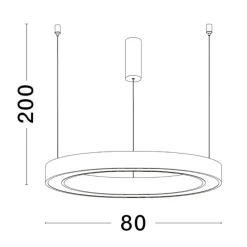 Lampadari Moderni-Selezionato da Mazzolaluce Lampadario per soggiorno moderno 80cm cerchio bianco led 3000k dimmerabile