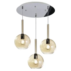 Lampadari Moderni-Top Light Lampadario per soggiorno moderno vetro ambra