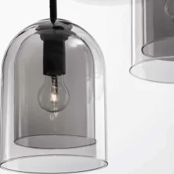 Lampadari Moderni-Selezionato da Mazzolaluce Lampadario per soggiorno moderno grappolo 3 luci doppio vetro fume