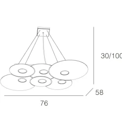 Lampadari Moderni-Top Light Lampadario per soggiorno moderno toplight cloud sabbia
