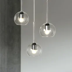 Lampadari Moderni-Top Light Lampadario per soggiorno moderno vetri trasparenti