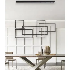 Lampadari Moderni-Selezionato da Mazzolaluce Lampadario per soggiorno moderno led dimmerabile 3000k nero design