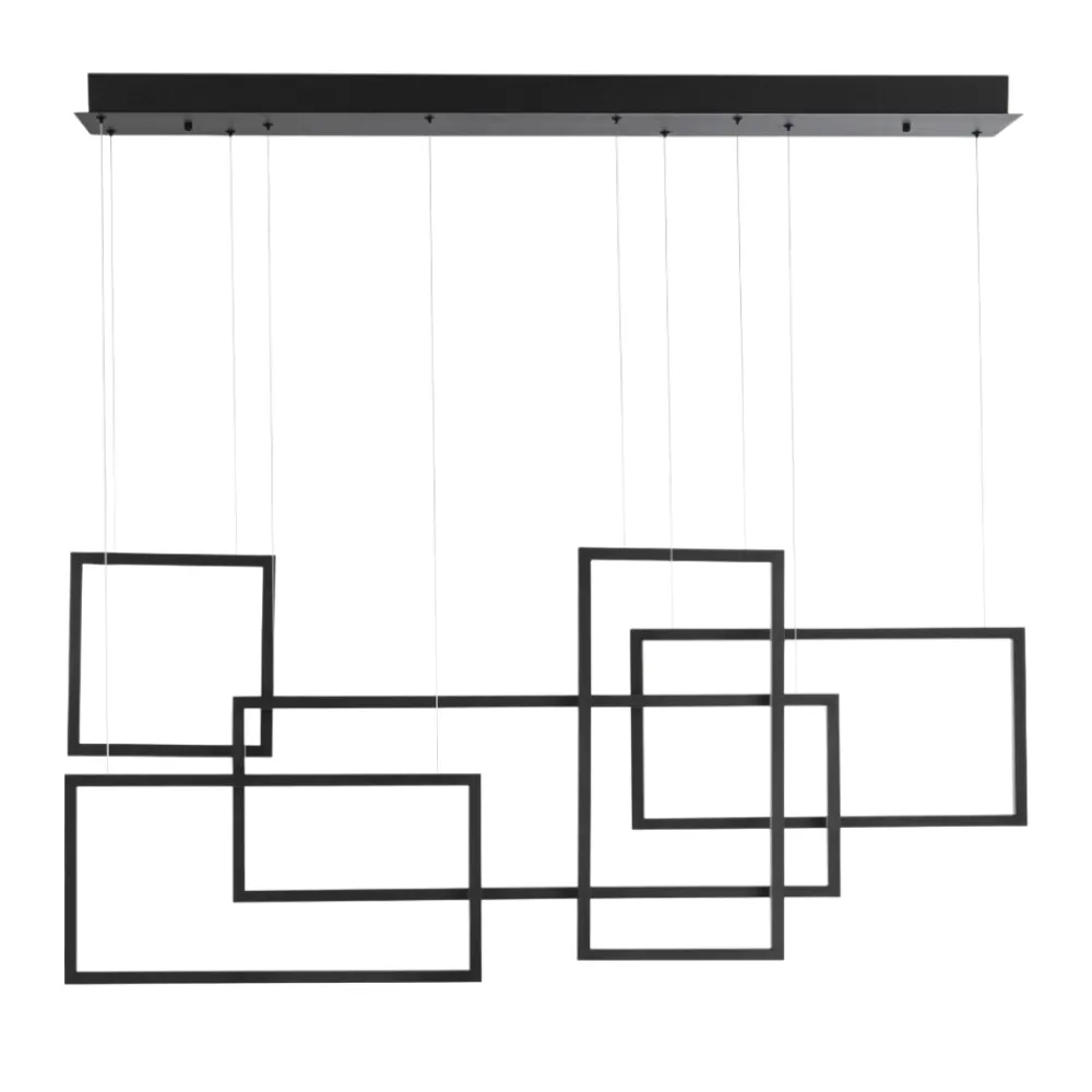 Lampadari Moderni-Selezionato da Mazzolaluce Lampadario per soggiorno moderno led dimmerabile 3000k nero design