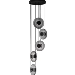 Lampadari Moderni-Selezionato da Mazzolaluce Lampadario per soggiorno moderno dischi di vetro fume a grappolo