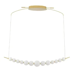 Lampadari Moderni-Selezionato da Mazzolaluce Lampadario per soggiorno perle di vetro oro led 32w 3000k dimmerabile