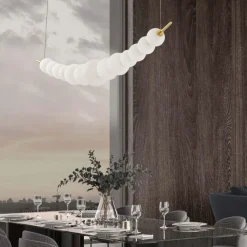 Lampadari Moderni-Selezionato da Mazzolaluce Lampadario per soggiorno perle di vetro oro led 32w 3000k dimmerabile