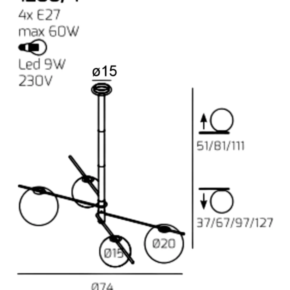 Lampadari Moderni-Top Light Lampadario per soggiorno sabbia boomerang
