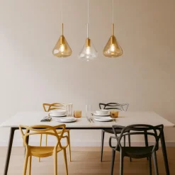Lampadari Moderni-Top Light Lampadario per soggiorno kona oro ambra