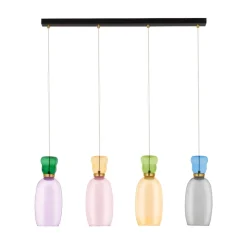 Lampadari Moderni-Selezionato da Mazzolaluce Lampadario per soggiorno 4 vetri multicolore led 32w 3000k