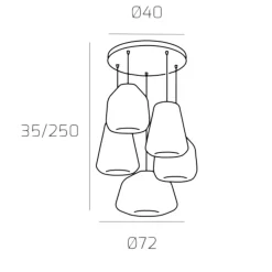 Lampadari Moderni-Top Light Lampadario per soggiorno vetri multicolor