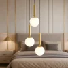 Lampadario Camera Da Letto-Selezionato da Mazzolaluce Lampadario per stanza da letto oro 3 luci sfere a grappolo