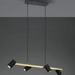 Lampadari Cucina-Selezionato da Mazzolaluce Lampadario per tavolo cucina 4 luci orientabili oro nero
